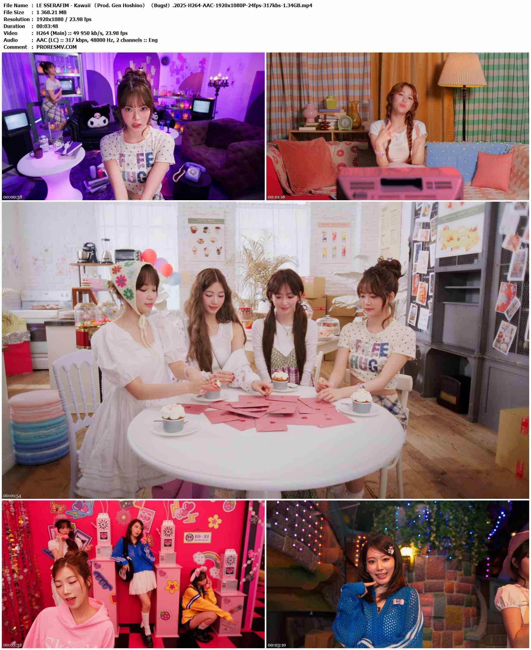 LE SSERAFIM - Kawaii （Prod. Gen Hoshino） （Bugs!）.2025-H264-AAC-1920x1080P-24fps-317kbs-1.34GB官方MV_高清MV